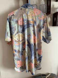 Vintage Floral Print Button-Down Shirt