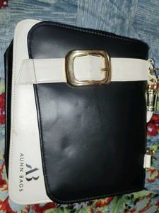 Aunn Bags Black & White Satchel