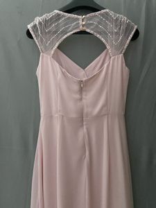 Pastel Pink Net Evening Gown