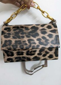Leopard Print Chain Handle Bag