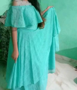 Aqua Blue Off-Shoulder Formal Dress