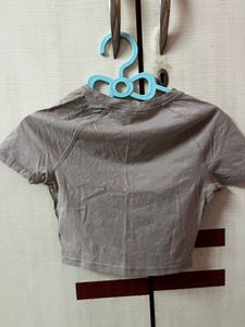 Gray-khaki H&amp;M Basic T-Shirt