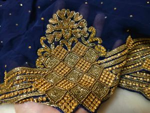 Elegant Blue Embellished Saree