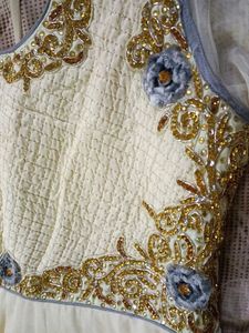 Elegant Cream Embroidered Gown