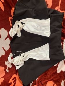 ZARA Contrasting Short Dress With Bows On Straps