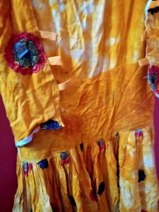 Vintage Yellow Floral Dress