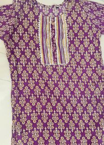 Purple Printed Kurta Set