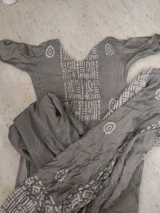 Gray Printed Salwar Suit