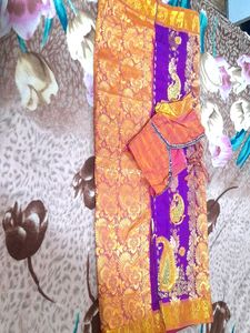 Kanjevaram Pattu Silk Saree With Blouse Stitched