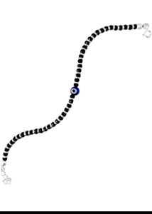 925 Pure Silver 1 Evil eye Bead Anklet (1 Piece)