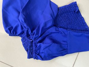 Blue Puff Sleeve Top
