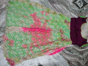 Lace Shining Multi Dye Frock