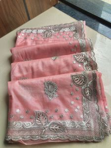 Elegant Pink Embroidered Saree