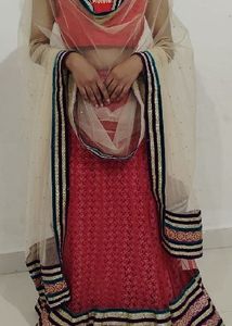 Red heavy Embroidered Lehenga and Duppata Only