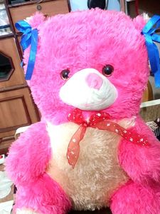 Pink Teddy Bear with Ribbons