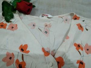 HONEY BY PANTALOON WHITE PRINTED SHIRT STYLE TOP