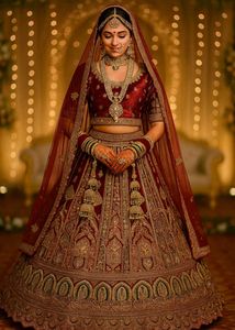 Luxury Maroon Bridal Lehenga with Heavy Embroidery