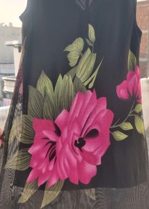 Black Georgette Sleeveless Kurti