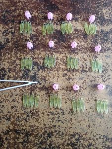 Combo: Flowers, Leaves, Gems, Tweezers, LED Light