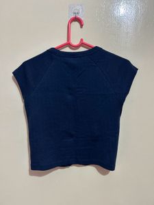 Navy Blue Crop Top