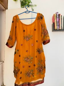mehndi Colour Plazzo Suit