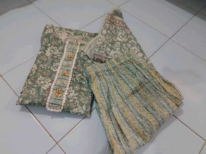 Pure Cotton Printed Kurta Set With Pant &amp; Dupatta