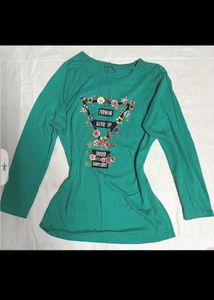 Green Printed Long Sleeve Top💚💚