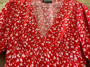 SHEIN Red Floral Maxi Dress