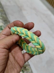 Green Yellow Handmade Rubber Bracelet