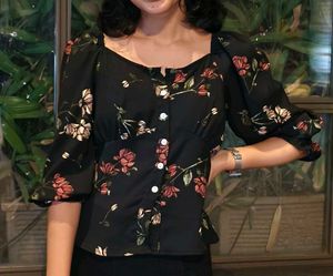 Black Floral Party Wear Top🖤