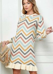 Woolen Imported Chevron Knit Dress