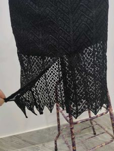 Black Lace Midi Skirt