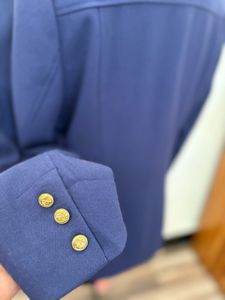 Navy Blue Double-Breasted Blazer