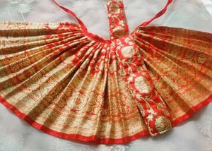 Red &amp; Gold Banarasi Lehenga For Radha Rani