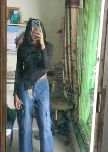 Blue Denim Cargo Shorts