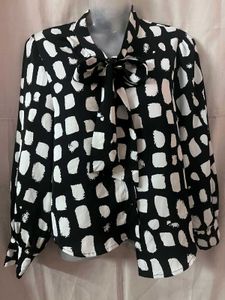 Printed Casual Tie Neck Shirt