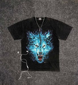 BLUE WOLF FIRE T-SHIRT