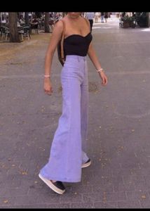 H&amp;M 💜Lilac Wide Leg Jean 💜|Ripped