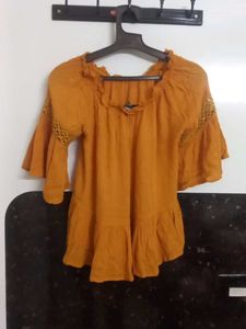 Cute Orange Peasant Top