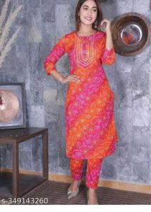BANDHINI SALWAR KAMEEZ WITH GHOTA LACES ON NECK 😇