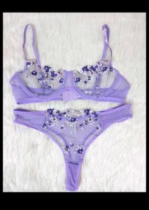 Floral Lace Embroidary  Lingerie Set