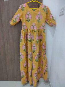 Yellow Floral Print Maxi Dress