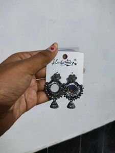 Oxidised Jhumka Set