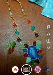 Green Agate &amp; Silver Statement Necklace