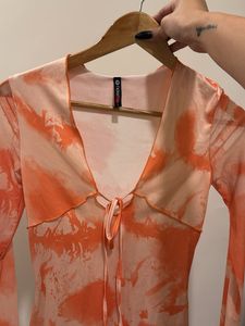 Orange Tie-Dye Mini Dress