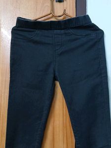 Faded Black Jeggin For Girls