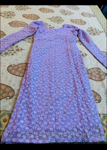 Lavender Embroidered Kurta Set