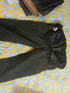Linen Club Olive Green Pants