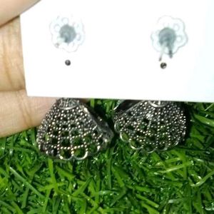 Silver Jhumka Earrings