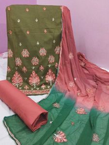 Soft Cotton Unstitched Suit - Summer Pastel Shade